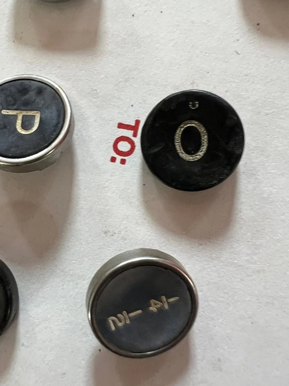 Vintage TYPEWRITER KEYS mixed lot of 46
